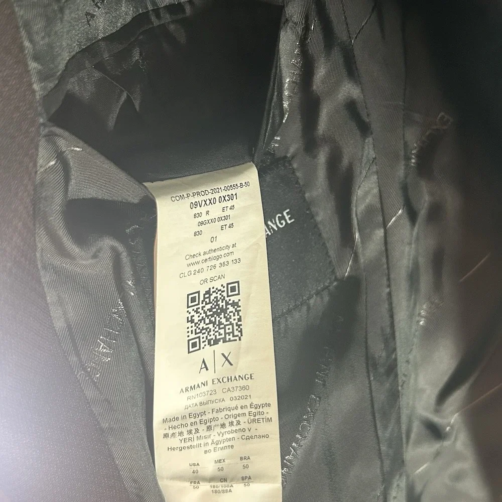 Armani Exchange A|X Blazer‎ Men 40R Dark Burgundy Textured Sport Coat